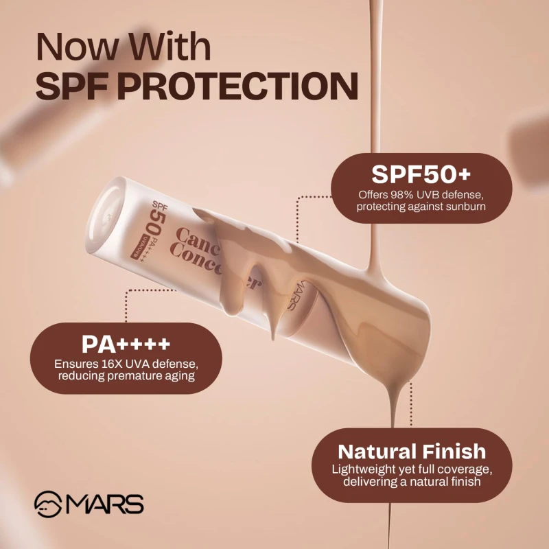MARS SPF50 PA++++ Cancel Concealer with Radiant Natural Finish (6.0 ml) (01-IVORY VEIL) | Lightweight | Medium to High Coverage | Long-Lasting & Multi-Purpose | Crease Resistant thumbnail 6
